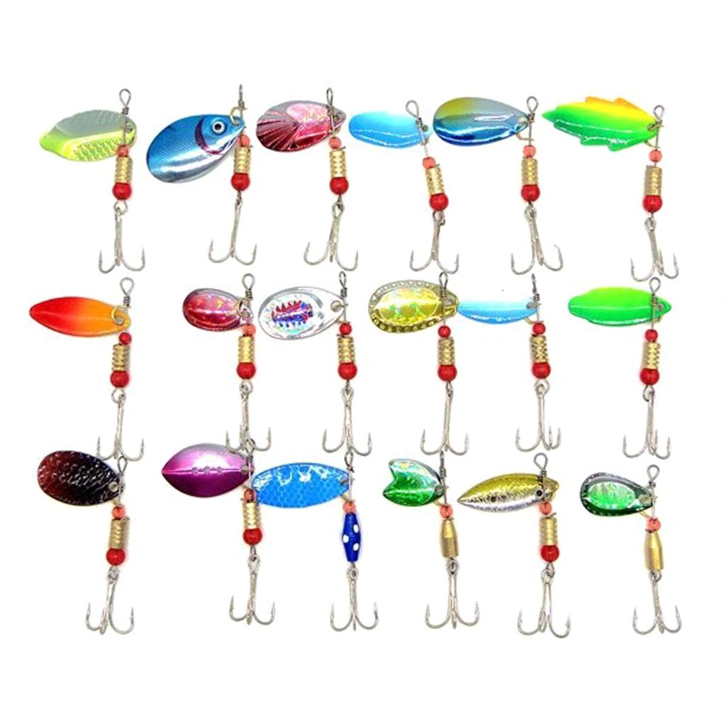 30 Pezzi Cucchiaini da Pesca per Trota Amo Triplo Esca per Trota Metal duro Esca Rotante Esca Dura Minnow Esca Durevole