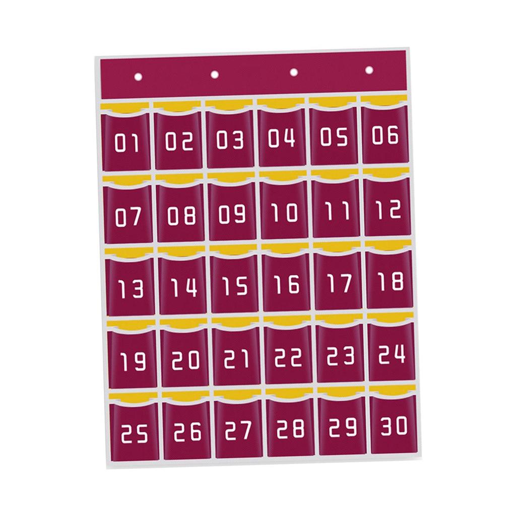 Classroom Pocket Chart Numbered Hanging Organizer for Closet Home Bedroom