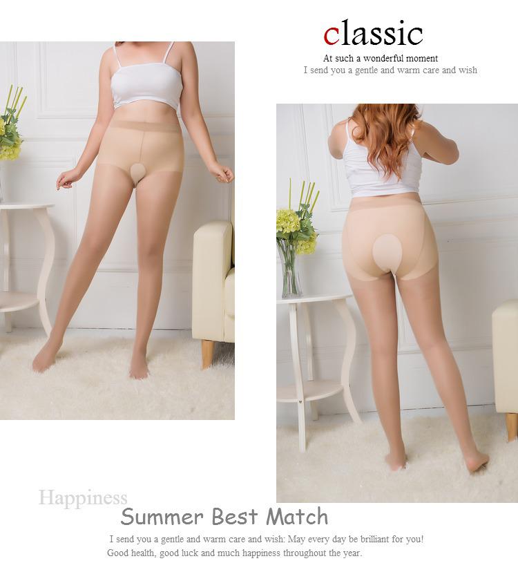 Plus Size Crotchless Ultra-Thin Summer Stockings - Sexy, Anti-Snag Women's Hosiery