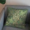 2D Green Birds With Gold Leaves Patterned Pillow Cover Pattern Cushion Cover Suitable For Sofa Bedroom Car Pillow Cover