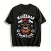 Vintage Lumberjack Axe Log Print Casual Top Pure Cotton T-shirt