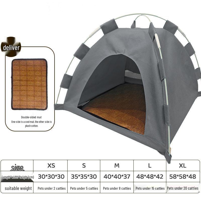 Foldable Outdoor Pet Tent with Cooling Mat for Cats