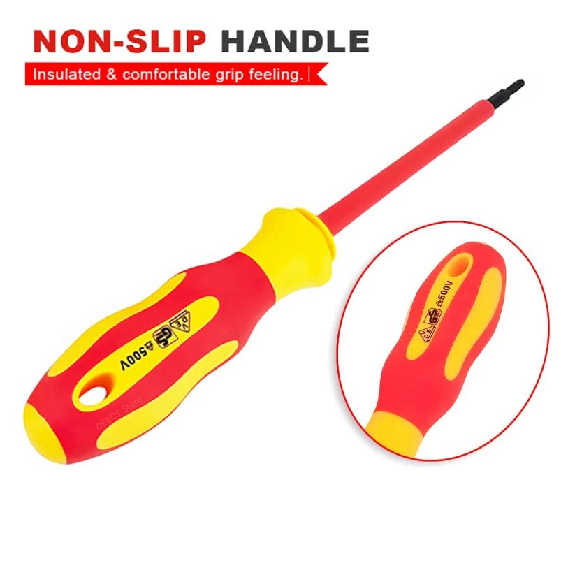 10Pcs Interchangeable Blade Vde Insulated Screwdriver Set With Case Magnetic 500V Home And Professional Use Electricians Tools