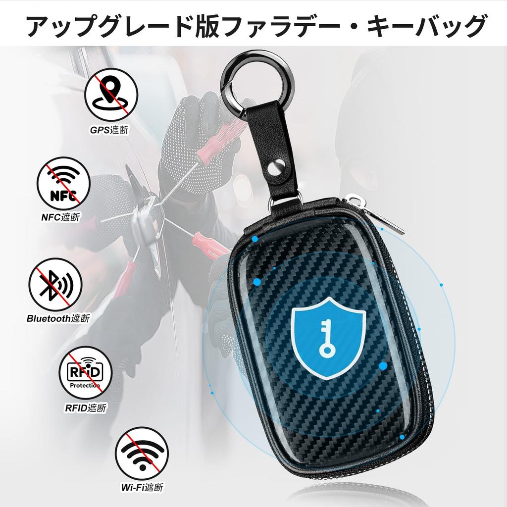 Faraday Bag car Real carbon fiber key fob protector RFID blocking pouch for keyless entry car keys case accessory T-carbon (for keys) Anti-theft