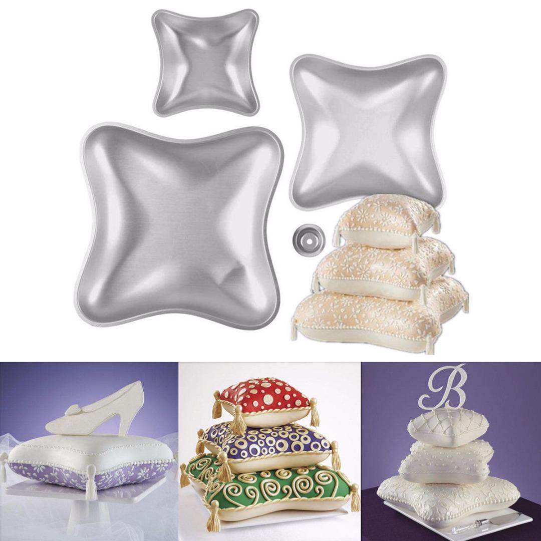 

4pcs Cake Tins Mold Pillow Cushion Shape Cake Baking Pan Aluminium Alloy Mold