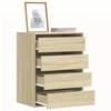 VidaXL Corner Chest of Drawers Sonoma Oak 60x41x76 Cm Engineered Wood, Chest of Drawers with Drawers, Filing Cabinet, Cabinet with Drawers, Cabinet 852872