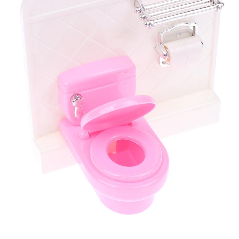 16Cm Doll House Home Furnishings Bathtub Washbasin Toilet Matching Model