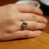 Original Natural Hetian Chalcedony Green Oval Rings for Women High-quality New Simple Classic Party Dinner  Jewelry