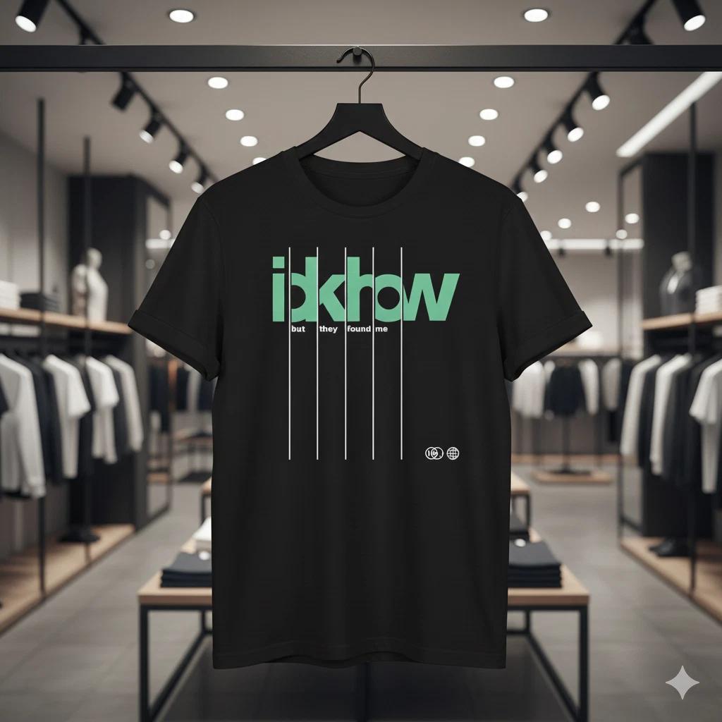 

Minimalist Quote Graphic T-Shirt “I Know They Found Me” Black - T749 4XL