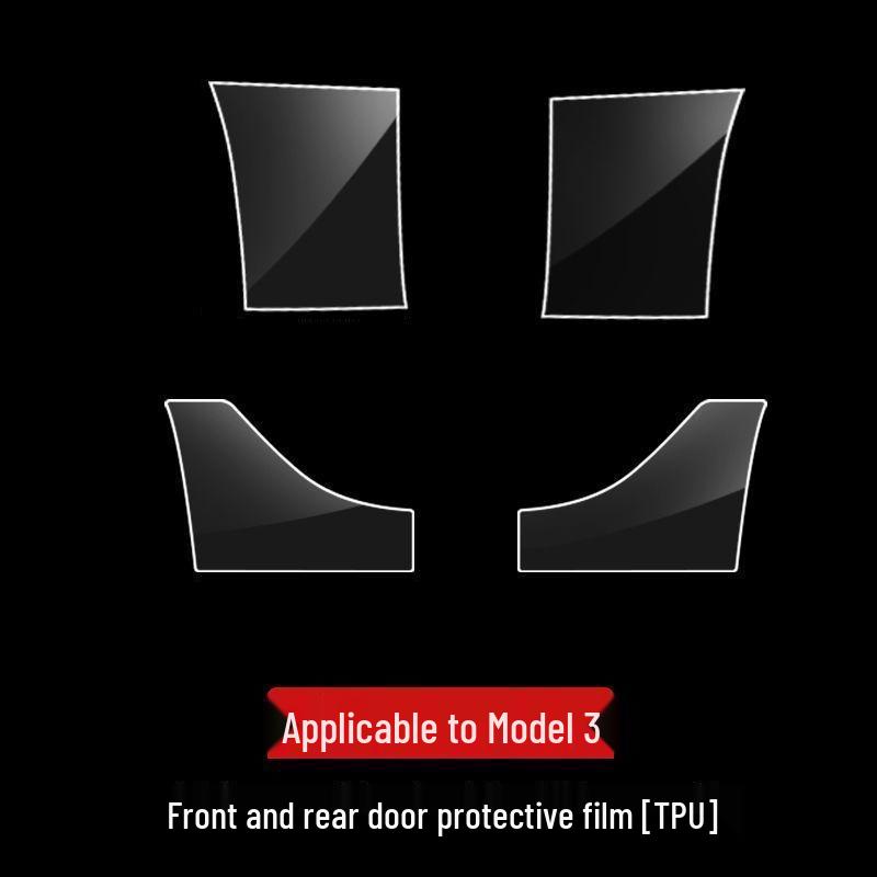 Model Y3 Car Door Corner Tint & Side Skirt TPU Anti-Scratch Film for Paint Protection.