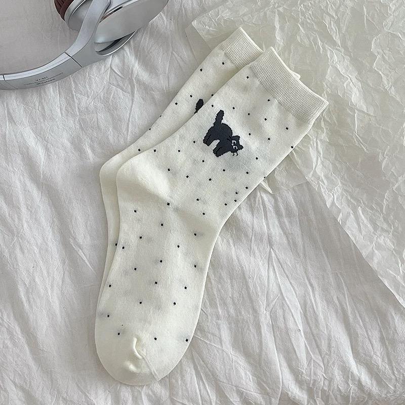 1/4Pairs Kawaii Cartoon Cat Socks Winter Women Girls Warm High Quality Fashion Middle Tube Socks Soft Comfortable Cotton Socks