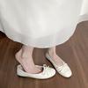 Weiwei girl 313-58 square head shallow mouth ballet flats women's bow French single shoes soft-soled grandma shoes
