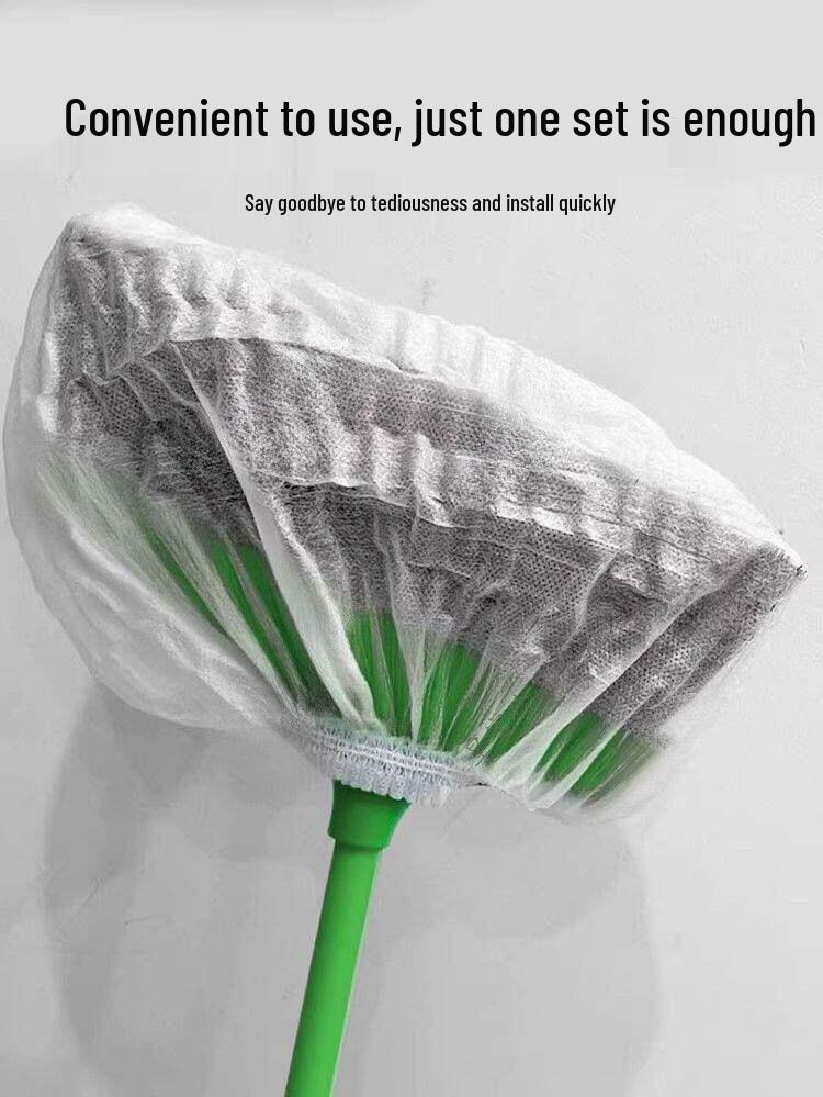 Disposable Non-woven Dust and Lint Cover for Brooms - Anti-tangle Hair Cleaning Tool