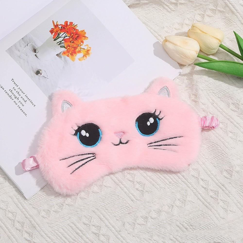 2025 Cute Plush Sleeping Mask Big Eyes Plush Eye Patch Kids Cat Shading Eye Mask Travel Rest Sleeping Aid Eyepatch
