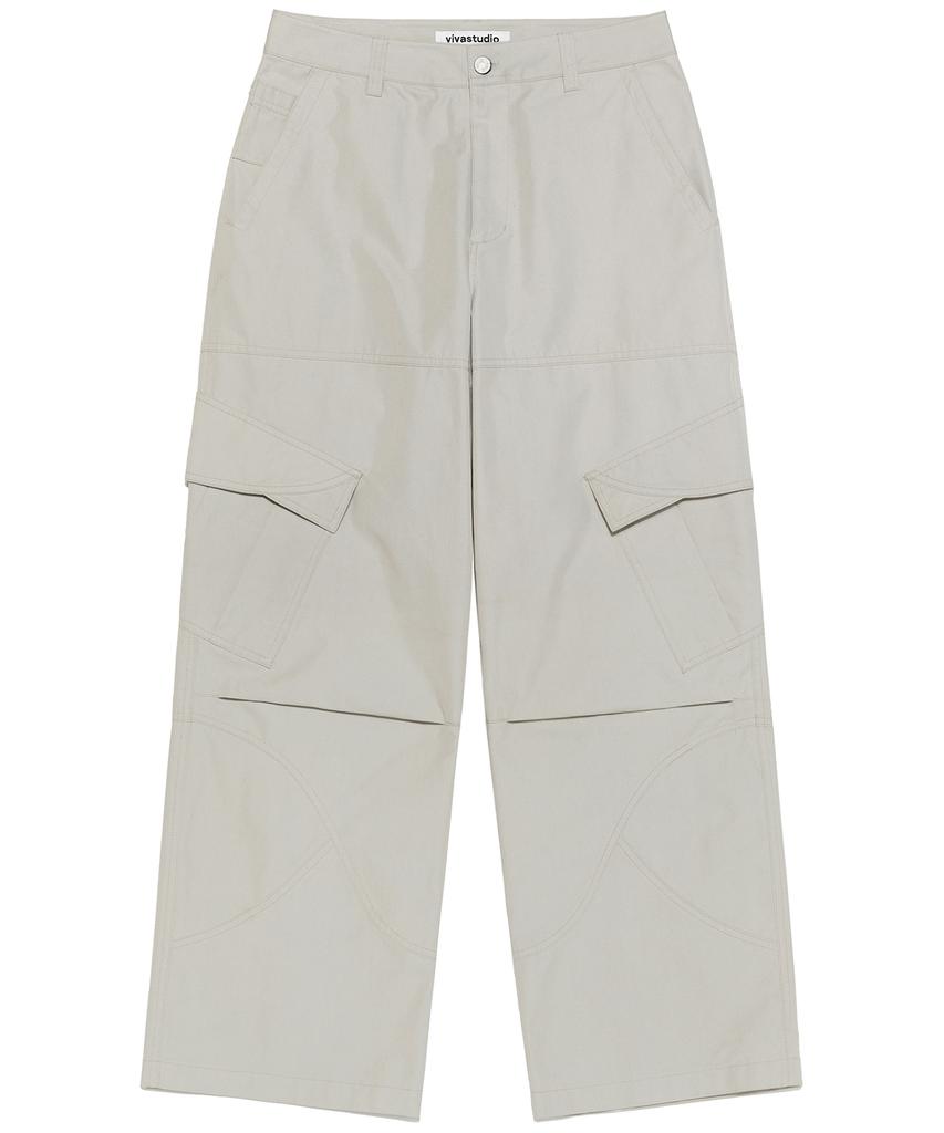 VIVASTUDIO Split Wide Cargo Pants [Light Beige]