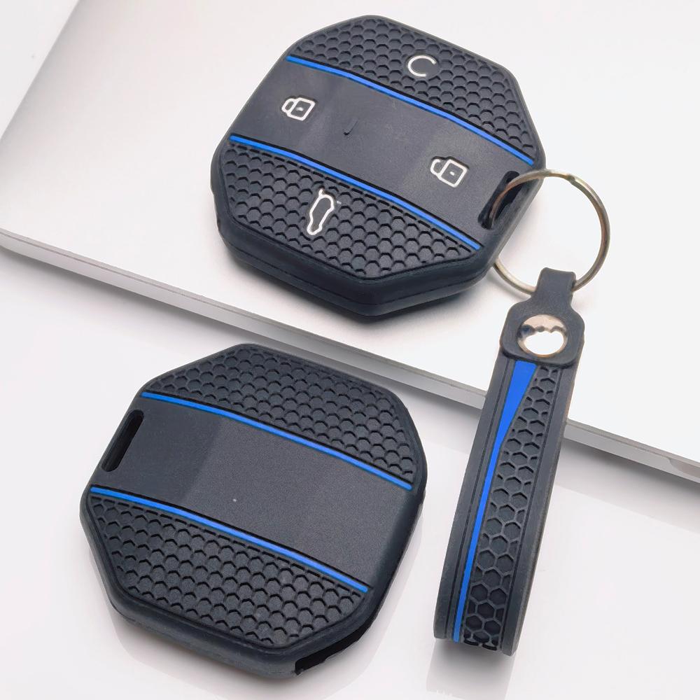 Anti Lost Silicone Keychain Lanyard for Chery JETOUR Freedom Traveler Tiggo with Keychain Honeycomb Texture Racing Stripe Car Key Organizer Accessory