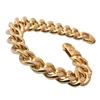 Fashion Style Mens Gold Bracelet Stainless Steel Bracelet  Curved Curb Link Chain Wholesale Jewelry 15mm