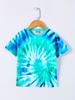 Children's T-shirt Rainbow Tie-Dye 3D Print Kids Clothes Short Sleeve T-Shirt Summer Children Top Round Neck Children's Clothing