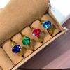 Niche Light Luxury High Sense 8 * 10 Cultivation Gemstone Live Adjustable Ring Fashion Index Finger Ring Jewelry