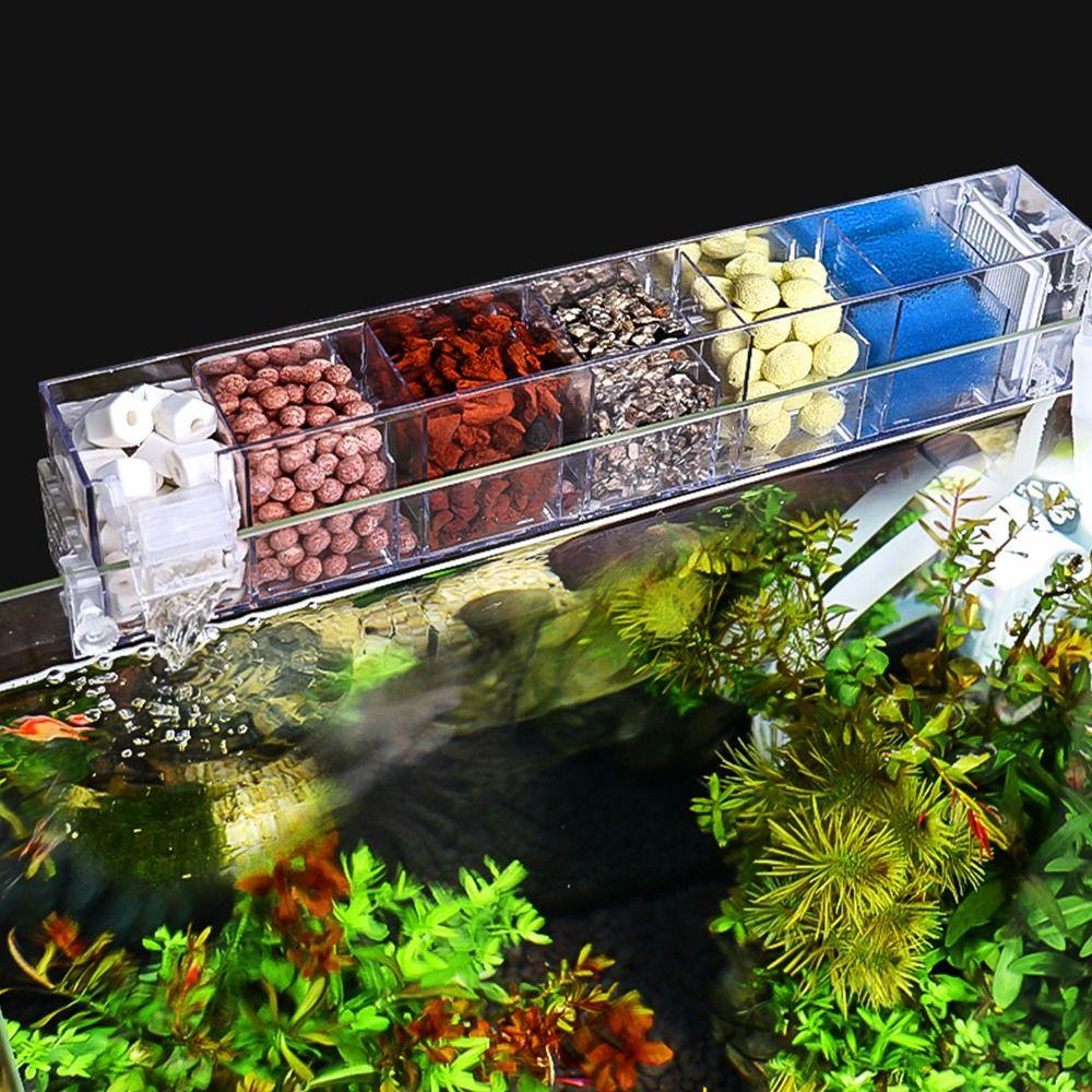 Wall Mounted Fish Tank Silent Circulating Waterfall Filter Box Built-in With Water Pump Circulating Water Purifier for Home
