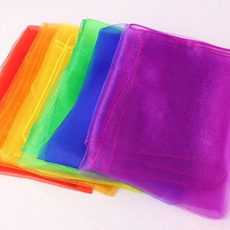 Performance Gadget Kit Dancing Shawl Prop Pure Color Square Nylon Scarf Colorful 4 Meter Ribbon School Festival Rewards Gift ZYF