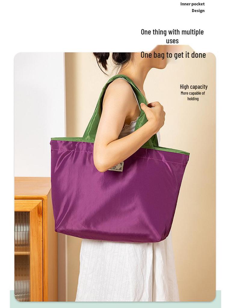 Tragbare Umhänge-Einkaufstasche aus Oxford-Gewebe - Faltbare Tragetasche mit großem Fassungsvermögen für Lebensmittel