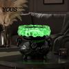 Haunted House Props Halloween Cauldron LED Bubble Light Decor, Color Changing Witch Potion Lamp with Mysterious Purple Lights Light, Spooky