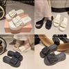 2025 new muffin platform slippers women's summer wear women's casual beach slippers ins tide-increasing sandals
