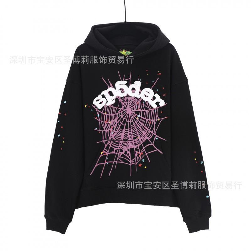 Sp5der Hoodie Unisex Oversized Cotton Pullover With Foil Letter Print Streetwear Sweatshirt Teens