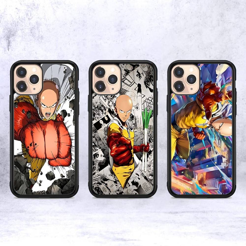 Anime Japanese Classic ONE P-PUNCH-MANS Phone Case For IPhone 17 16 Pro Max 11 12 13 14 15 Hard PC+TPU Bracket Back Cover