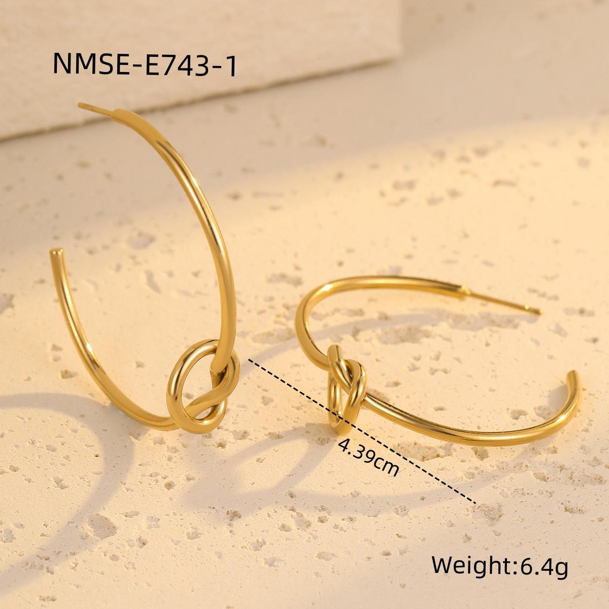 GEMCHIC Women s Retro Metal C-Hoop Earrings, Minimalist French Style Knot Design Ear Hoops, Fashionable Jewelry for Women