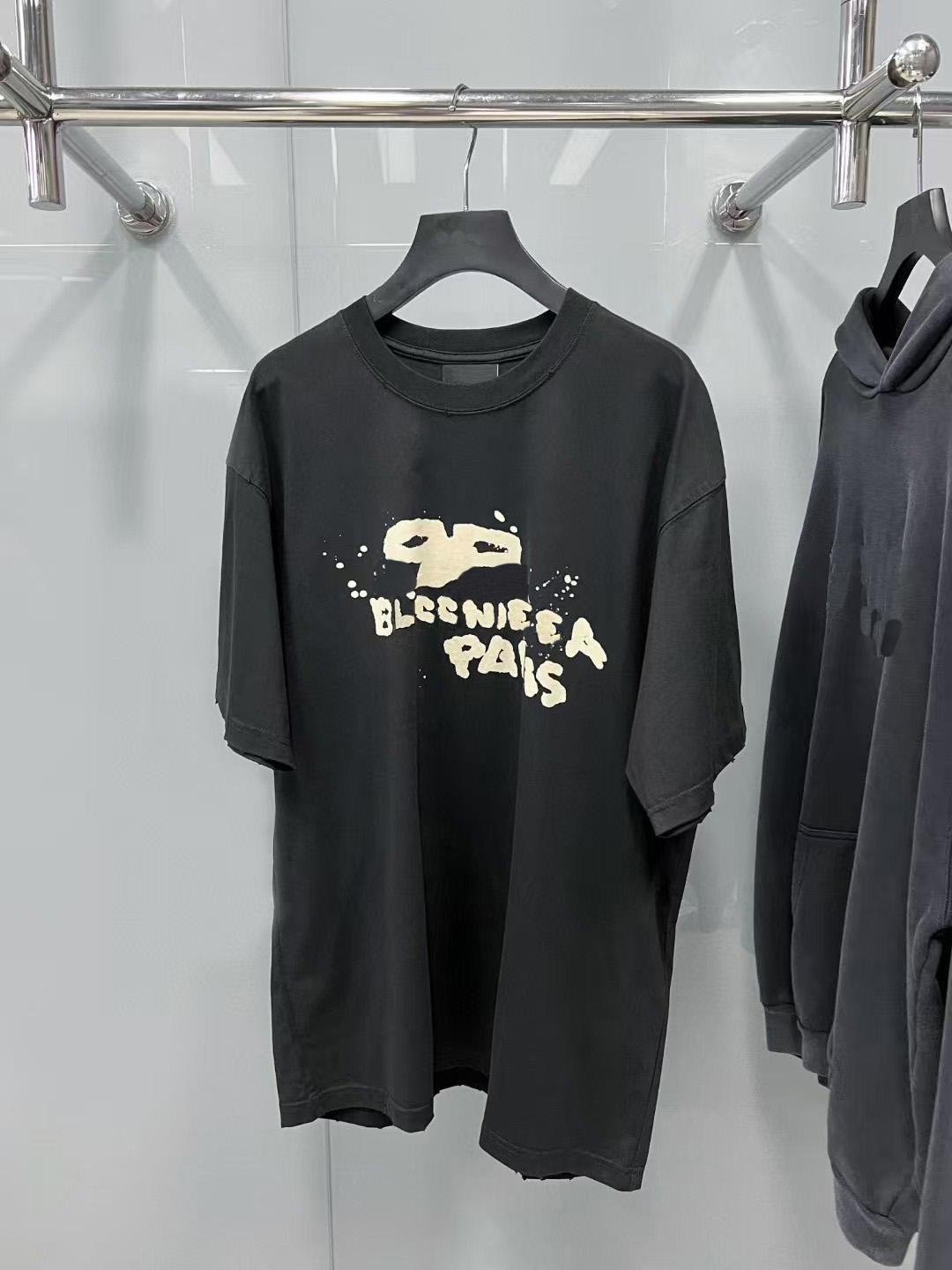 

BLCCNIEGEA Summer Classic Fashion Paris B TShirt HandPainted Graffiti Letters Loose Casual Unisex Loose Cotton Short Sleeve L