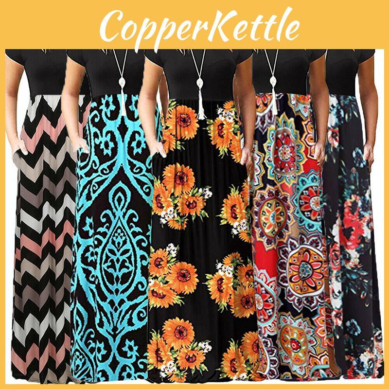 Stunning Women Boho Floral Long Maxi Dress For Cocktail Parties And Summer Events