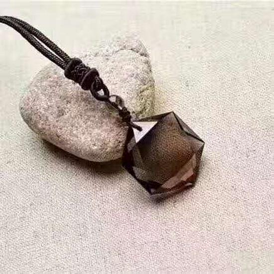 Natural Crystal Pendant with Smoky Quartz, Amethyst, Brown Quartz, Obsidian, Tiger's Eye, and White Crystal