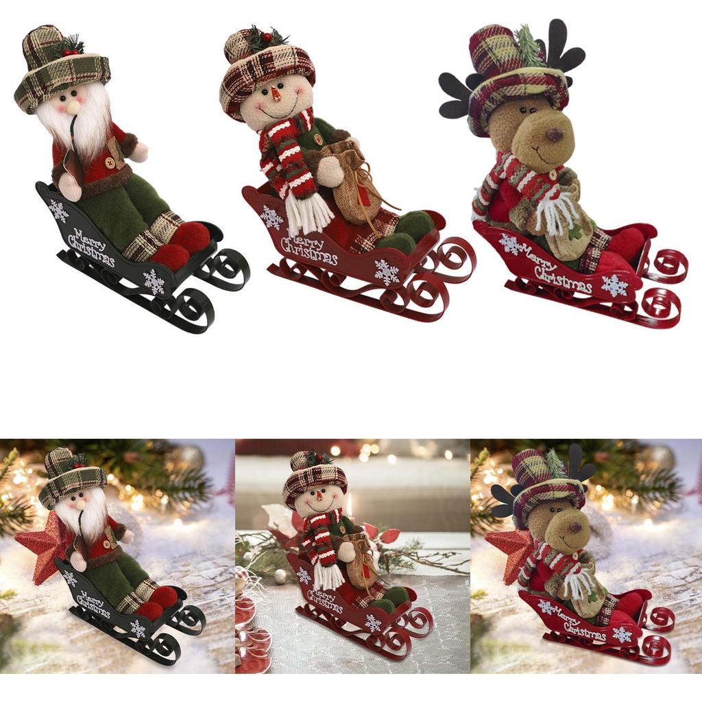 Christmas Statue Tabletop Ornament Gift Collectible Crafts Artwork Figurine for Desk Hallway Housewarming Fireplace Bedroom