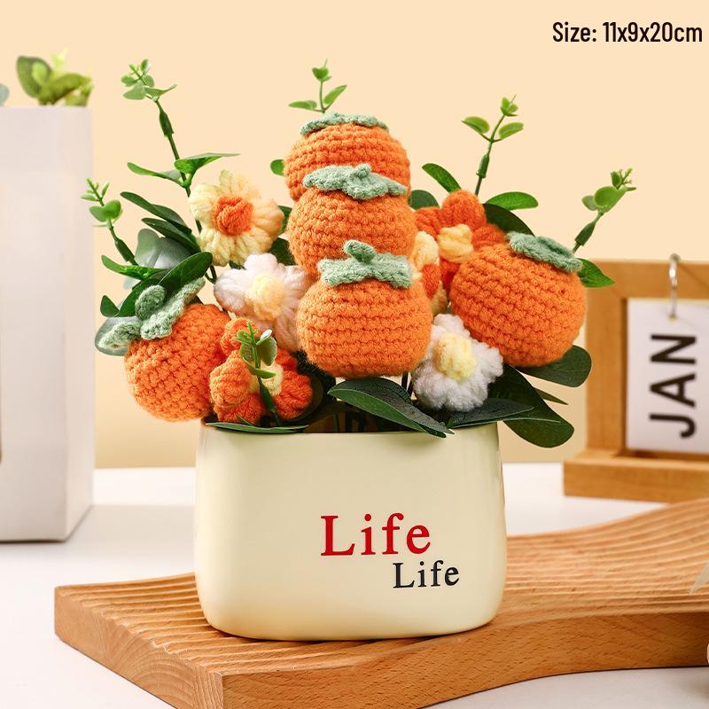 Handgefertigte Sonnenblumen-Schreibtischdekoration - Gewebtes Blumenstrauß-Geschenk für Schüler & Mädchen