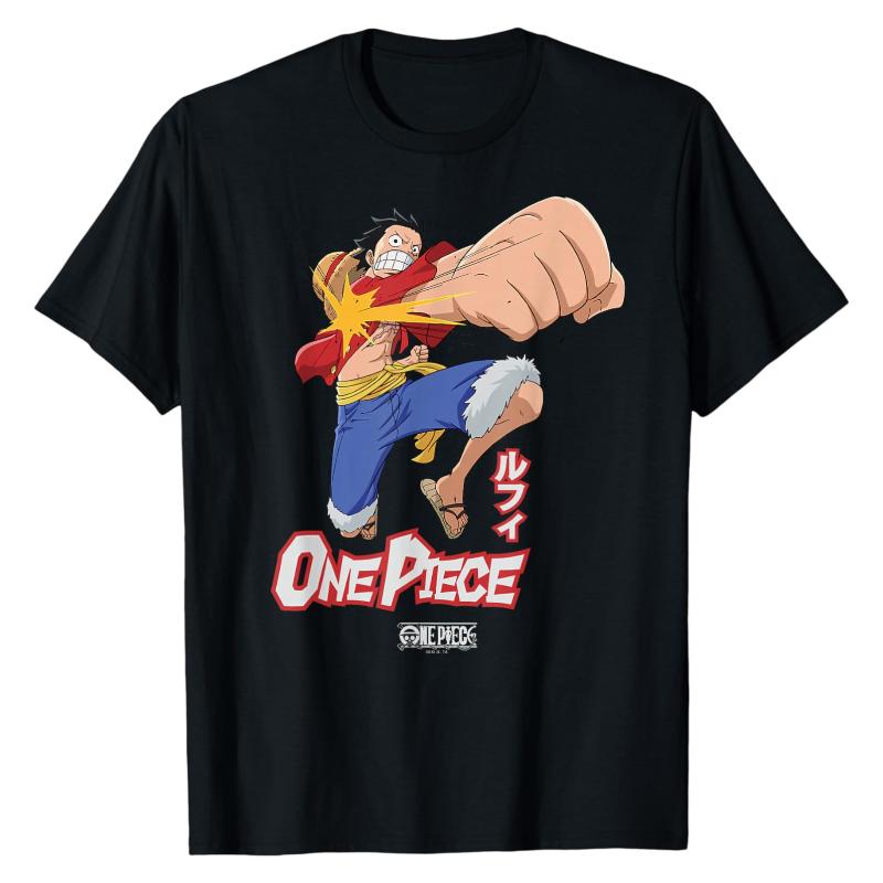 

Monkey D Luffy One Piece TShirt Gear Punch Anime Graphic Print 100 Cotton Crew Neck Soft Comfortable Casual Daily Wear Tops S