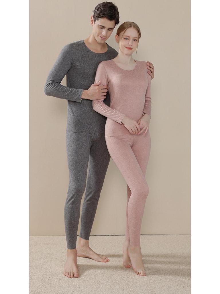 2025 New Autumn/Winter Wool Silk Warm Underwear Set for Couples - Women's and Men's Base Layer Pants