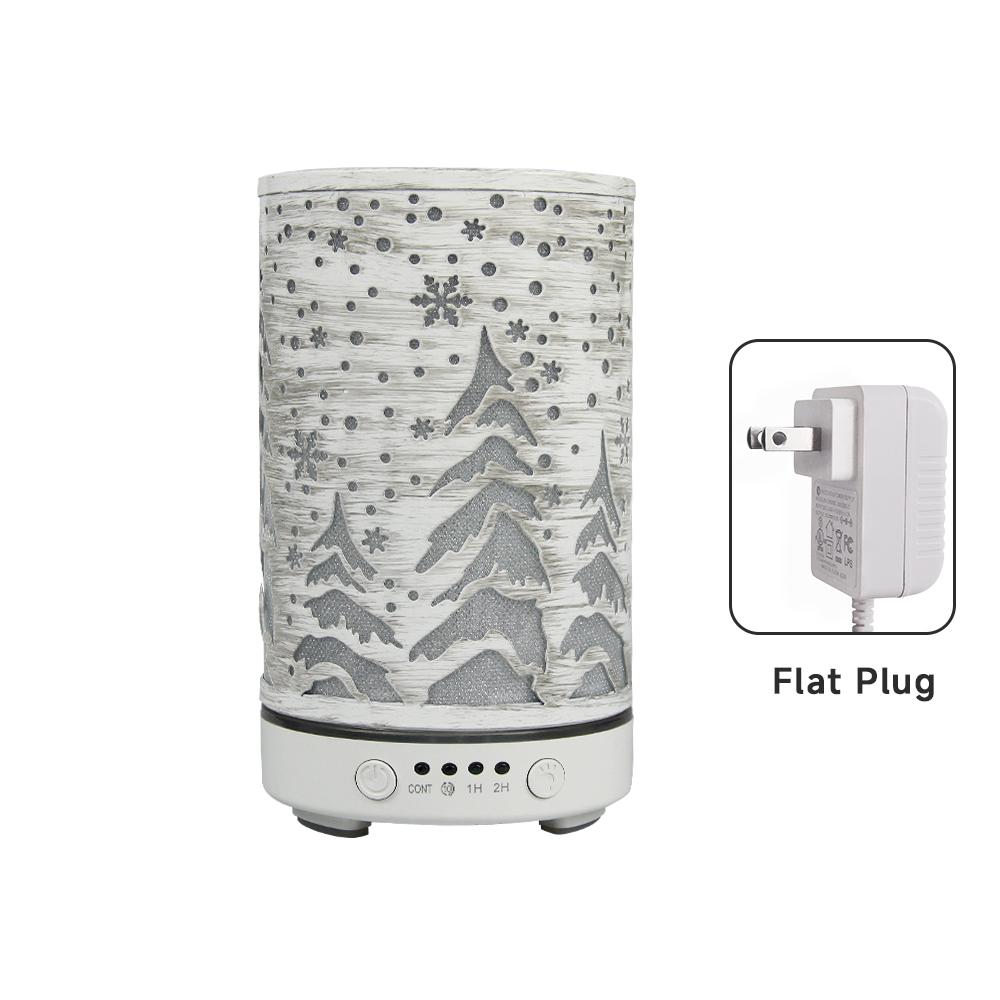 Ultrasonic Air Humidifier 100ml Timing Function Aroma Diffuser Hollowed-out Tree Humidifier Room Scent Diffuser with LED Lights
