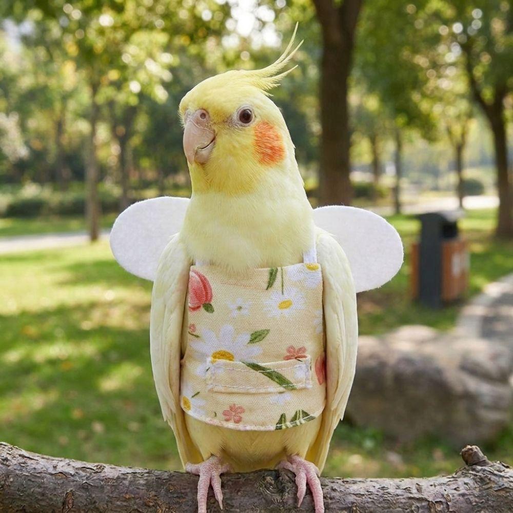 Adjustable Bird Flight Suit Breathable Escape Proof Parrot Flying Harness Anti-Bite Sun Protection Parrot Vest Suit Bird Walking
