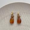 14K Real Gold Plated Copper Irregular Mixed Resin Dangle Earrings For Women Fashion Hanging Jewelry