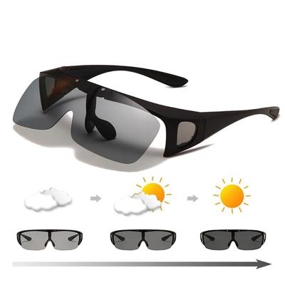 Klasik Flip Up Polarize Güneş Gözlüğü Erkek Fotokromik Balıkçılık Sürüş Güneş Gözlüğü Gece Görüş Sürüş Spor Gözlüğü UV400