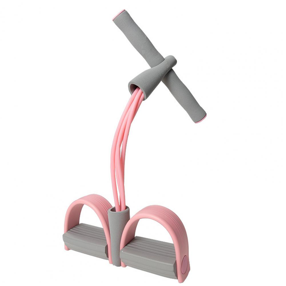 

4-трубчатые ленты сопротивления тяга троса Sit Up Педаль Тренажер Помощник Эспандер Йога Домашний фитнес Gum Bands розовый