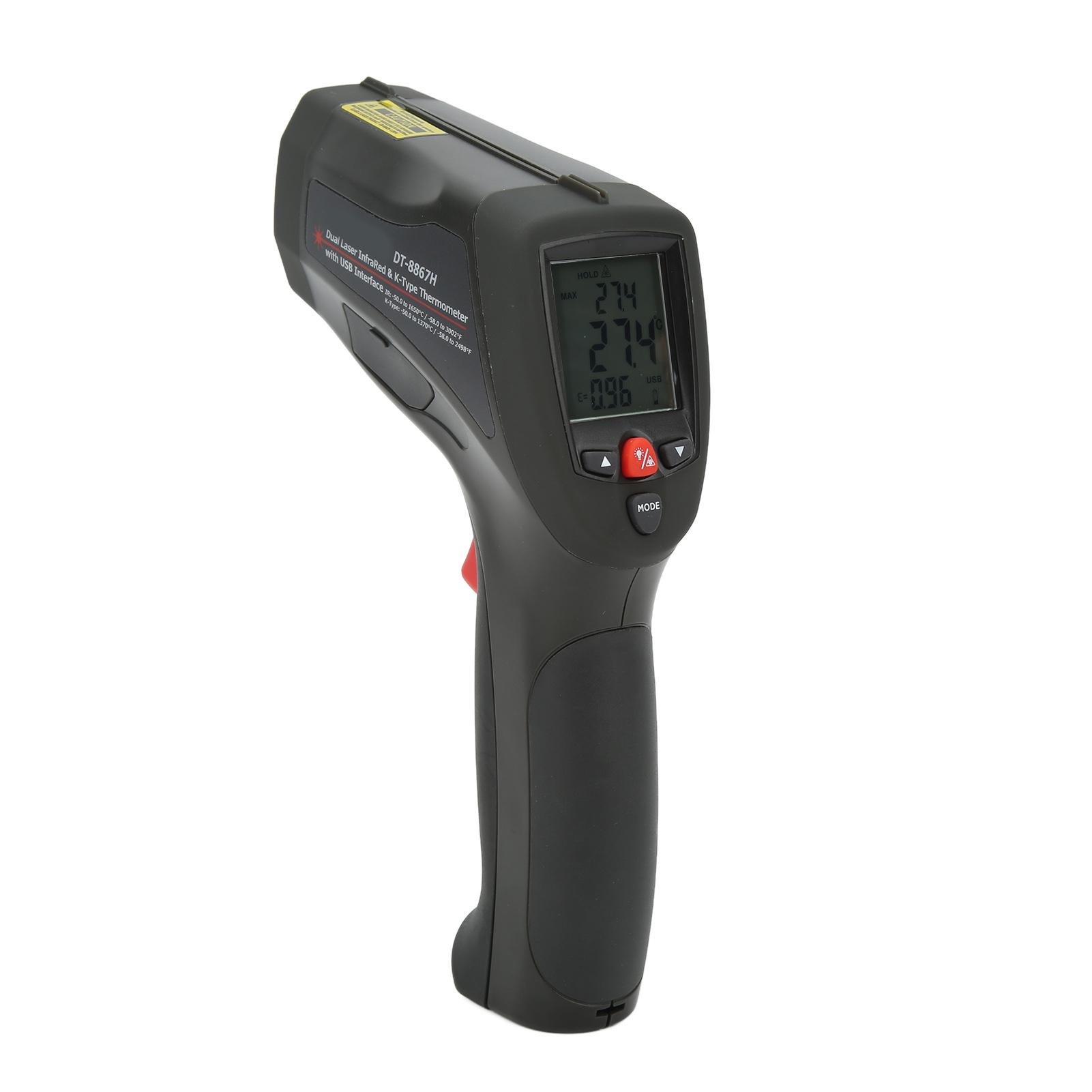 

DT‑8867H Industrial High Temperature Gun Dual Laser Infrared Thermometer Temperature Measuring Gun