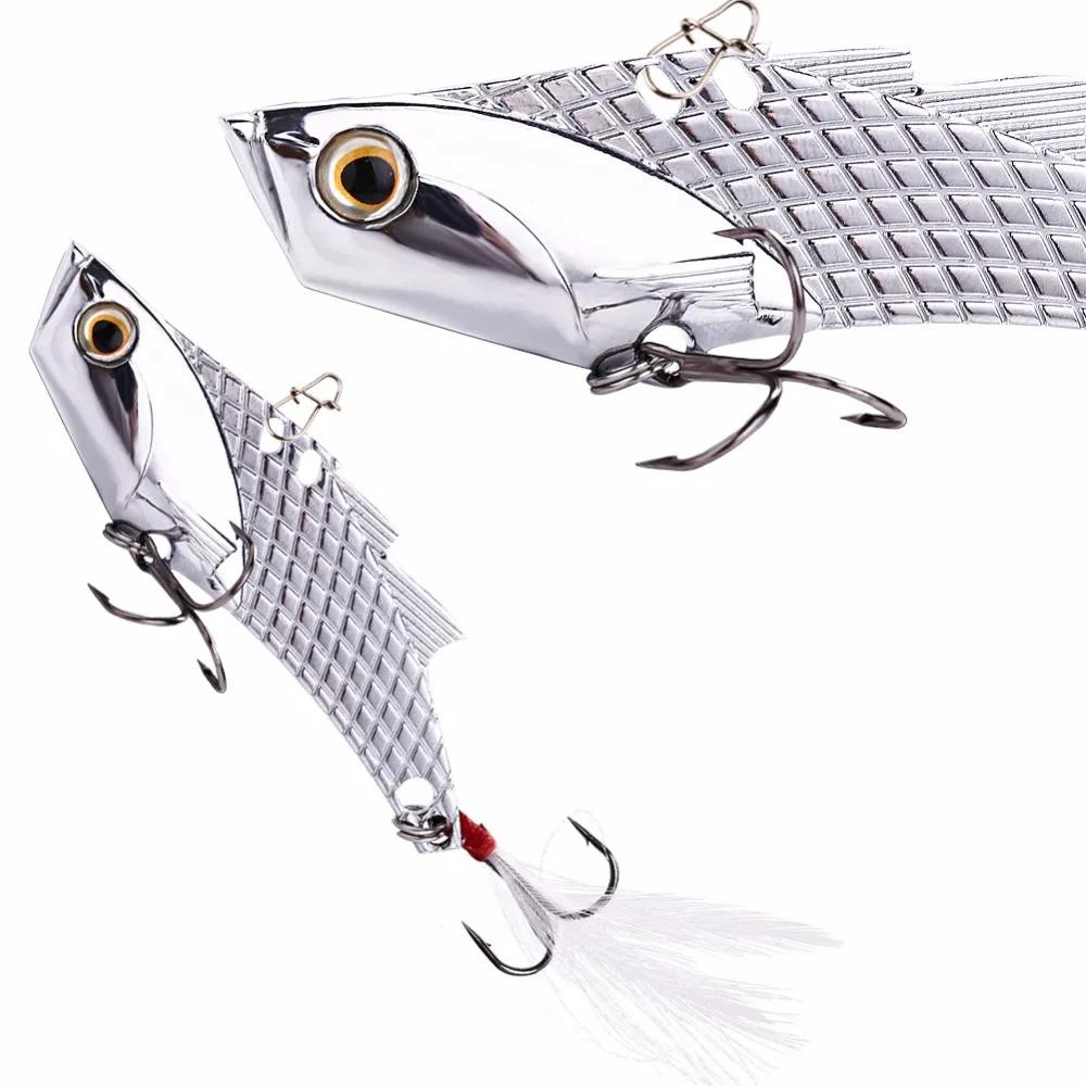 VIB Baits 1pc Metal 23g High Carbon Steel Hook Vibration Spoon Fishing Lure Bass VIB Artificial Fishing Tool