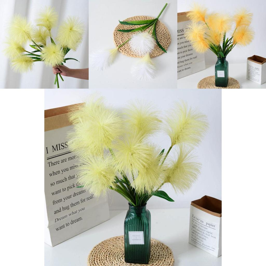 Faux Phragmites Australis Decorative Arrangement With Embossed Pattern For Home Wedding Garden