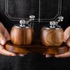 Ceramic Grinding Core Spherical Pepper Grinder Wooden Manual Pepper Grinder  for Grilling Frying