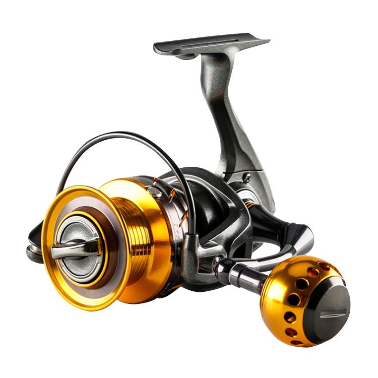 Newbility High Quality Fishing Reel 9+1BB 5.2:1/4.7:1 Full Metal Saltwater Spinning Surf Fishing Reel 5000 Series золотой