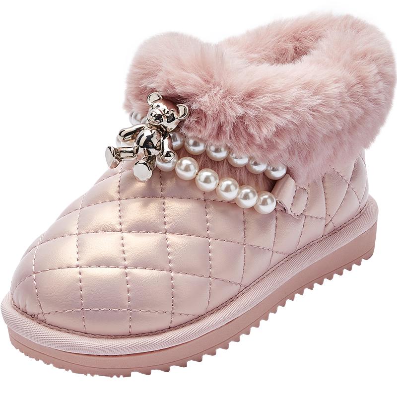 Girls  Winter Fleece-Lined Snow Boots 32