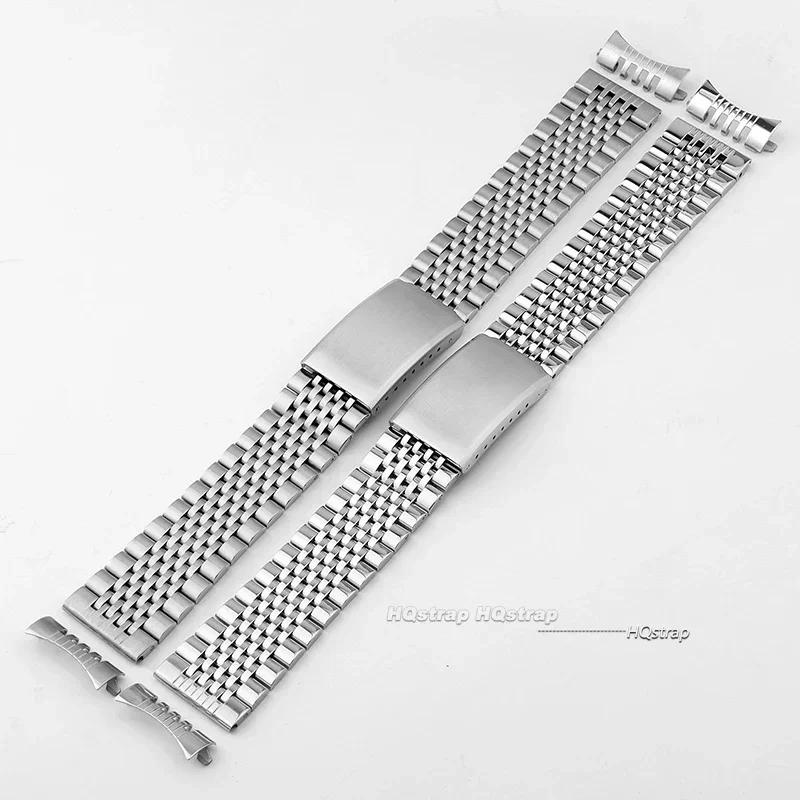 Curved Flat End Stainless Steel Watch Band for Seiko 18mm 20mm 22mm Metal Strap for Rolex Polished Matte Bracelet Wristband Band